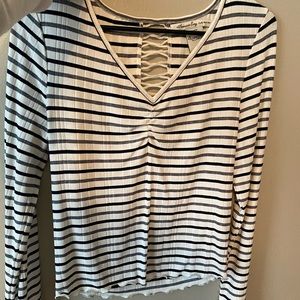 Black and white blouse